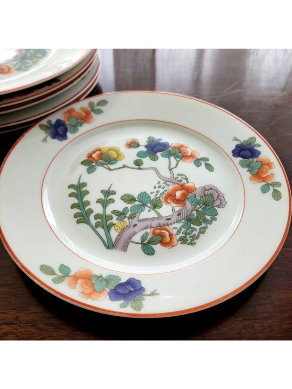 6 Rosenthal Indian Tree Bread Plates Antique 1923 Selb Bavaria vintage Floral Sa - Picture 4 of 14